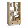 Bücherregal mit 4 Schubladen Spanplatte in Eiche-Optik rechteckig 80 x 30 x 180 cm
