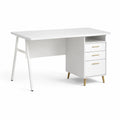 Schreibtisch mit 3 Schubladen und Ablagefach MDF rechteckig Weiß 120 x 60 x 75 cm