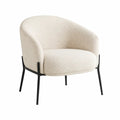Bouclé Sessel mit Stahlgestell Rundform Creme 75 x 73 x 75 cm