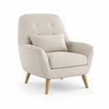 Polstersessel mit Kissen Polyesterbezug Beige 80 x 78 x 92 cm