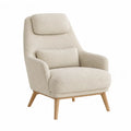 Ohrensessel mit Kopfkissen Polyester-Bouclé Beige 75 x 85 x 102 cm