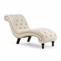 Chaiselongue Recamiere mit Samtbezug 170 x 75 x 92 cm geschwungene Form Creme